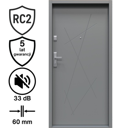 Drzwi Wejściowe GERDA Toronto Stalowe do mieszkań RC2 Różne Kolory do wyboru