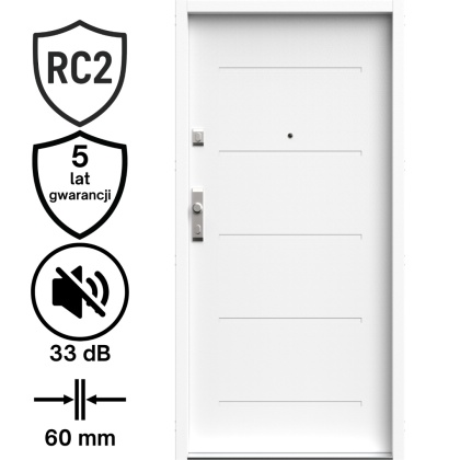 Drzwi Wejściowe GERDA Tromso 1 Tłoczenie Stalowe do mieszkań RC2 Różne Kolory do wyboru