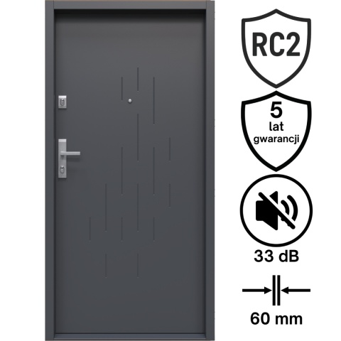 Drzwi Wejściowe GERDA Vancuver Stalowe do mieszkań RC2 Różne Kolory do wyboru