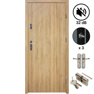 Drzwi Wejściowe do Mieszkań 32 dB Komplet Salida 02 Jodełka Różne Kolory Komplet