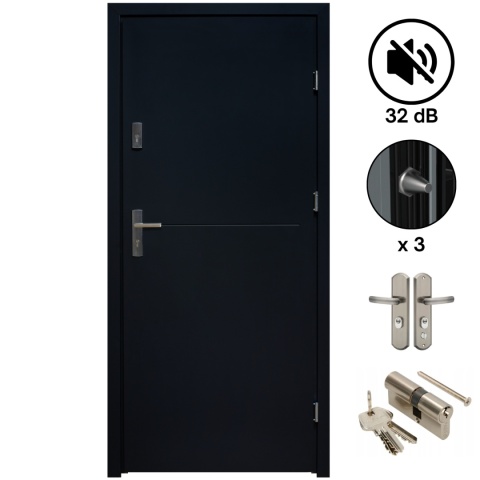 Drzwi Wejściowe do Mieszkań 32 dB Komplet Salida 03 Frezowanie Różne Kolory