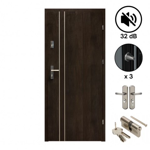 Drzwi Wejściowe do Mieszkań 32 dB Komplet Salida Intarsje Różne Kolory Komplet