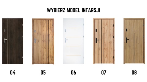 Drzwi Wejściowe do Mieszkań 32 dB Komplet Salida Intarsje Różne Kolory Komplet