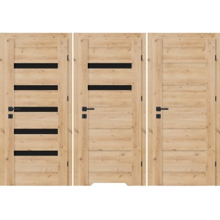 Drzwi Fresno Ramowe Dąb Artisan Czarna Szyba | NA MAGAZYNIE z ościeżnicą opcja