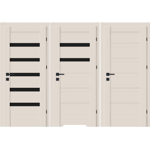 Drzwi Fresno Ramowe Kaszmir Czarna Szyba | NA MAGAZYNIE z ościeżnicą opcja