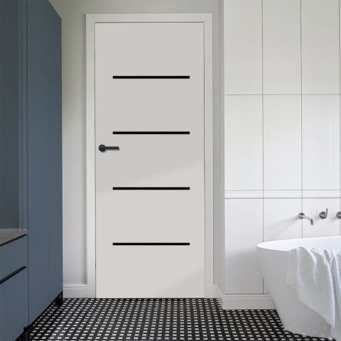 Drzwi Lento Ramowe Białe Czarna Szyba | NA MAGAZYNIE z ościeżnicą opcja