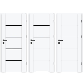 Drzwi Lento Ramowe Białe Czarna Szyba | NA MAGAZYNIE z ościeżnicą opcja