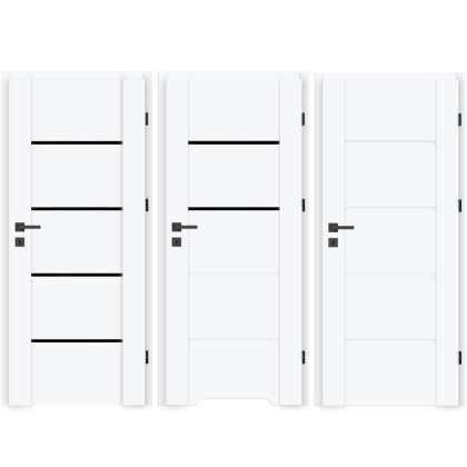 Drzwi Lento Ramowe Białe Czarna Szyba | NA MAGAZYNIE z ościeżnicą opcja