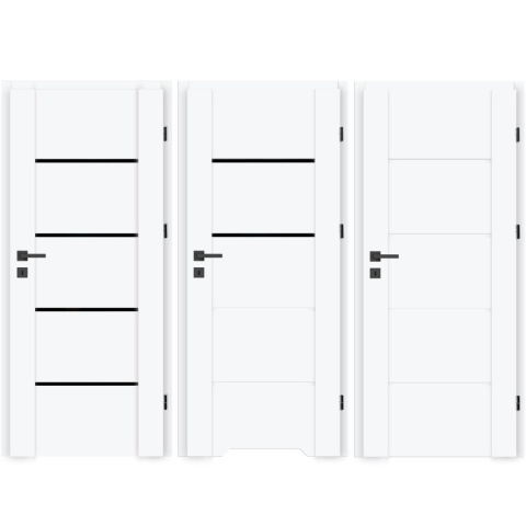 Drzwi Lento Ramowe Białe Czarna Szyba | NA MAGAZYNIE z ościeżnicą opcja