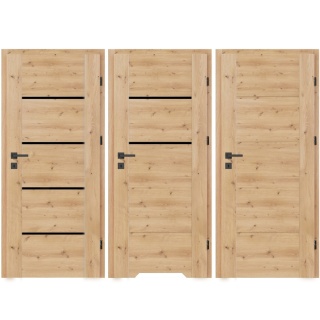 Drzwi Lento Ramowe Dąb Artisan Czarne Szyby | NA MAGAZYNIE z ościeżnicą opcja