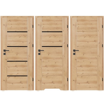 Drzwi Lento Ramowe Dąb Artisan Czarne Szyby | NA MAGAZYNIE z ościeżnicą opcja