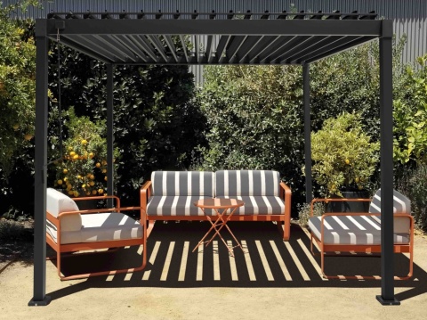 Pergola Wolnostojąca Ogrodowa MIRADOR Solid 80 - 3 x 4 m Antracyt