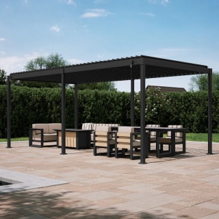 Pergola Wolnostojąca Ogrodowa MIRADOR Solid 80 - 3 x 5 m Antracyt