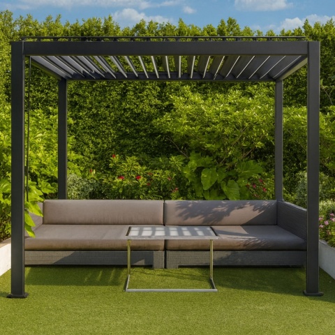 Pergola wolnostojąca tarasowa MIRADOR Basic 88 Aluminiowa - 3 x 3 m Antracyt