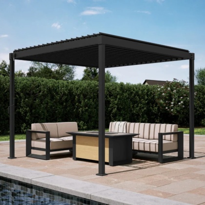 Pergola wolnostojąca tarasowa MIRADOR Solid 80 - 3 x 3 m Antracyt