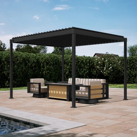 Pergola Wolnostojąca Ogrodowa MIRADOR Solid 80 - 3 x 4 m Antracyt