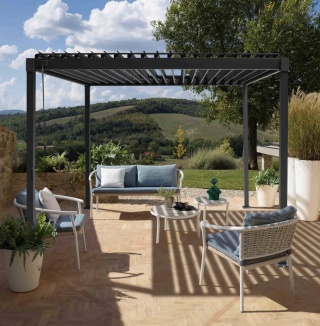 Pergola Wolnostojąca Ogrodowa MIRADOR Solid 80 - 3 x 4 m Antracyt