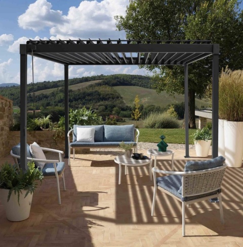 Pergola Wolnostojąca Ogrodowa MIRADOR Solid 80 - 3 x 4 m Antracyt