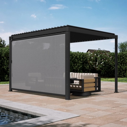 Roleta Opuszczana do Pergoli 4 m MIRADOR Solid i Basic Antracyt