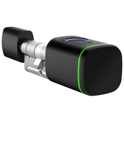 Wkładka SMART z czytnikiem linii papilarnych rozmiar 30/35, czarny, gałka od strony 30, czytnik linii od strony 35