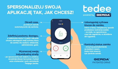 Zamek inteligentny tedee GO2 powered by GERDA (czarny)