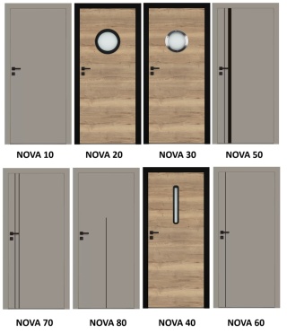 Drzwi Bezprzylgowe Nova DRE Pełne Różne Modele