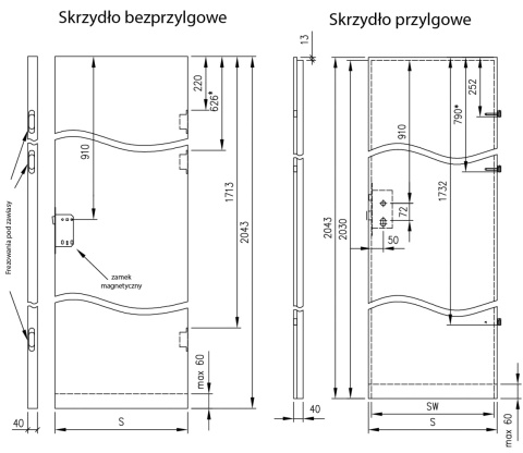 Drzwi Standard DRE Pełne Różne Modele Bezprzylgowe lub Przylgowe
