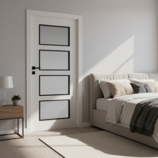 Drzwi DRE Modern Czarna Ramka Różne Modele Bezprzylgowe lub Przylgowe