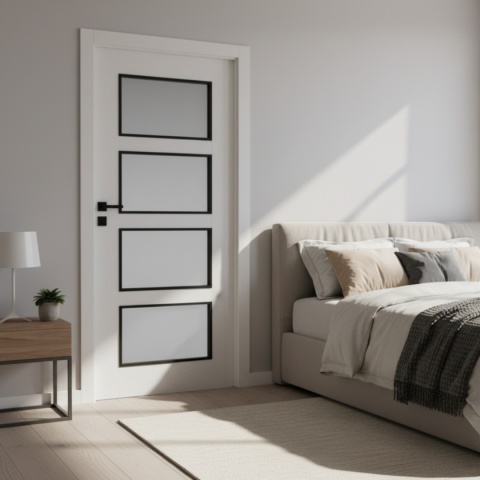 Drzwi DRE Modern Czarna Ramka Różne Modele Bezprzylgowe lub Przylgowe