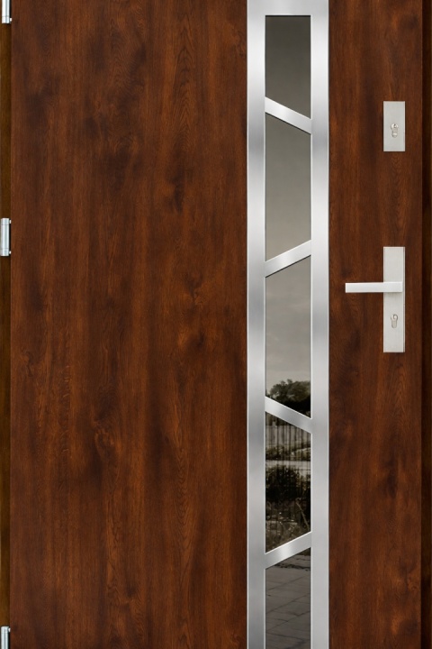 Drzwi zewnętrzne Arkus 68mm Orzech Inox