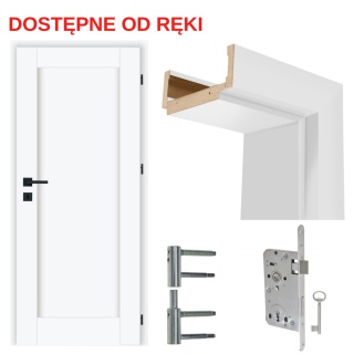 Drzwi Irys Ramowe Białe z ościeżnicą 14-18 80 LEWE OD RĘKI