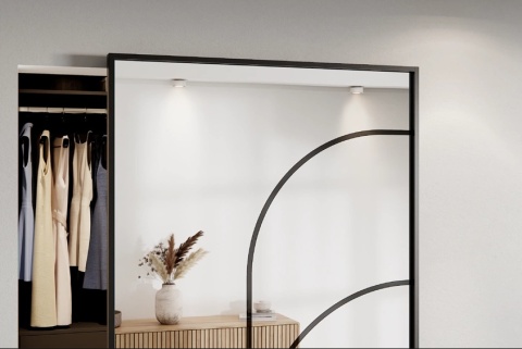 Drzwi Magic Szklane Przesuwne Niewidoczny Ukryty Lustro Grok Ghost NA WYMIAR