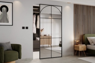 Drzwi Magic Szklane Przesuwne Niewidoczny Ukryty Lustro MODI Łuk2 Ghost NA WYMIAR