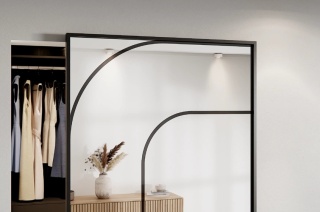 Drzwi Magic Szklane Przesuwne Niewidoczny Ukryty Lustro MODI Łuk3 Ghost NA WYMIAR