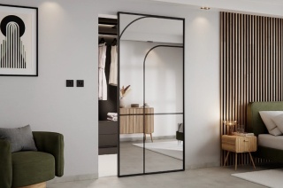 Drzwi Magic Szklane Przesuwne Niewidoczny Ukryty Lustro MODI Łuk3 Ghost NA WYMIAR