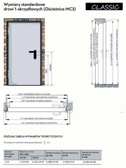 Drzwi Przeciwpożarowe Dymoszczelne EIS30 Padilla Szare RAL 7035 PPOŻ 110 cm