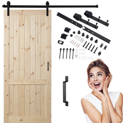 Drzwi Przesuwne Drewniane Duo Loft Classic z systemem przesuwnym LOFT Opcja