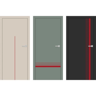 Drzwi Wewnętrzne Intarsja LUX Czerwona Erkado Pełne