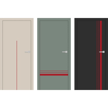 Drzwi Wewnętrzne Intarsja LUX Czerwona Erkado Pełne