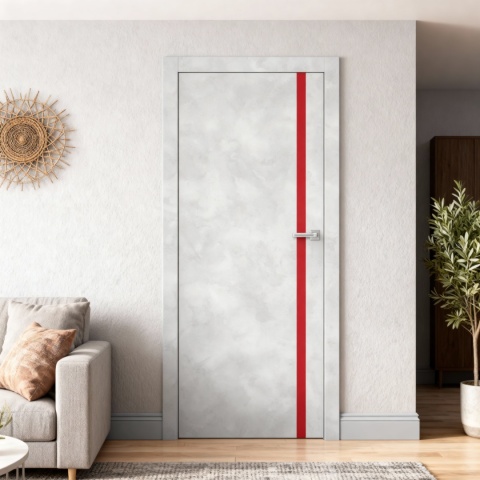 Drzwi Wewnętrzne Intarsja LUX Czerwona Erkado Pełne