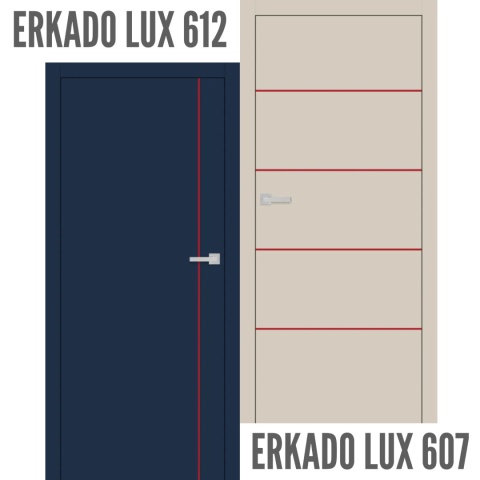 Drzwi Wewnętrzne Intarsja LUX Czerwona Erkado Pełne