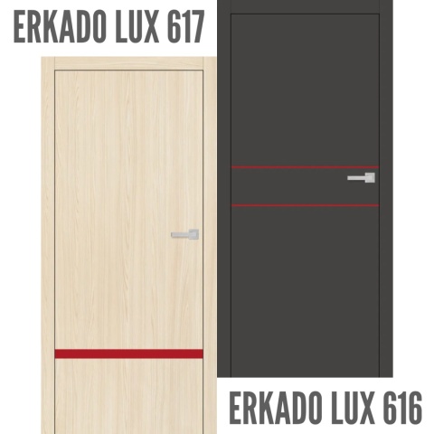 Drzwi Wewnętrzne Intarsja LUX Czerwona Erkado Pełne