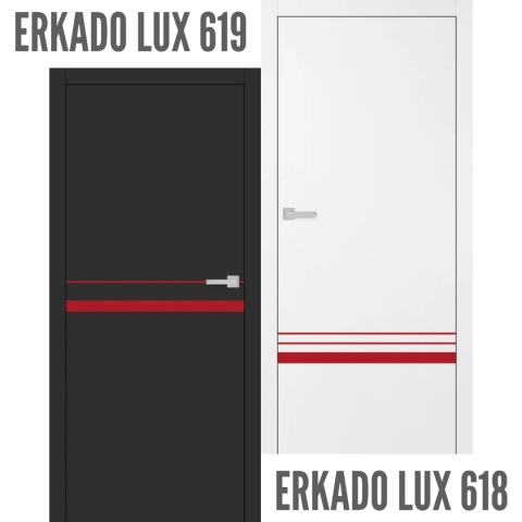 Drzwi Wewnętrzne Intarsja LUX Czerwona Erkado Pełne