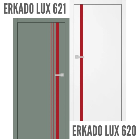 Drzwi Wewnętrzne Intarsja LUX Czerwona Erkado Pełne