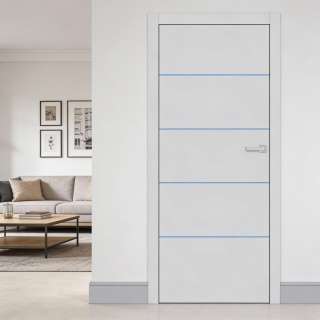Drzwi Wewnętrzne Intarsja LUX Niebieska Erkado Pełne