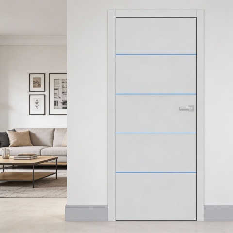 Drzwi Wewnętrzne Intarsja LUX Niebieska Erkado Pełne