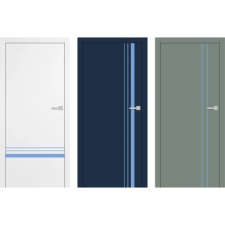 Drzwi Wewnętrzne Intarsja LUX Niebieska Erkado Pełne