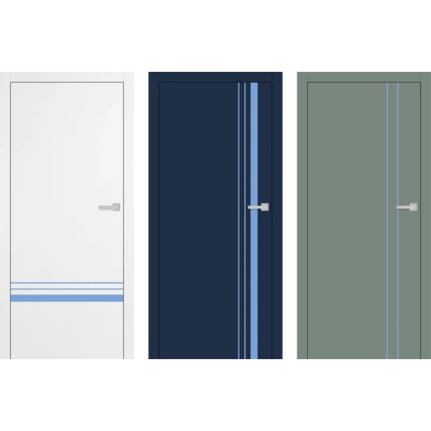 Drzwi Wewnętrzne Intarsja LUX Niebieska Erkado Pełne