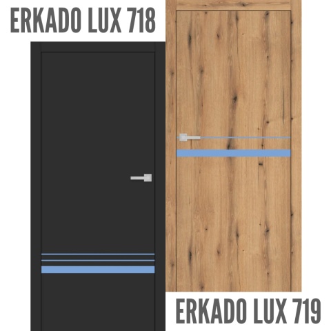 Drzwi Wewnętrzne Intarsja LUX Niebieska Erkado Pełne