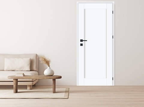 Drzwi Irys Ramowe Białe z ościeżnicą 14-18 80 LEWE OD RĘKI